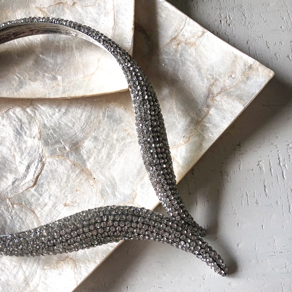 Silver Crystal Wrap Necklace